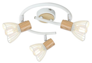 Chile Spirala 3xmax25w E14 Biały + Drewno