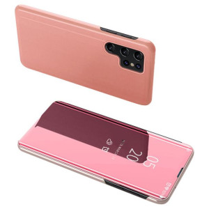 Clear View Case Etui Do Samsung Galaxy S23 Ultra Pokrowiec Z Klapką Różowe
