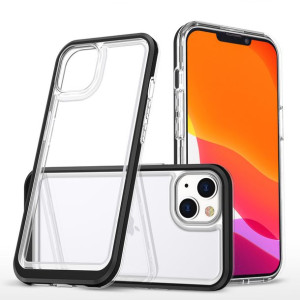 Clear 3in1 Etui Iphone 14 Plus Silikonowy Pokrowiec Z Ramką Czarne