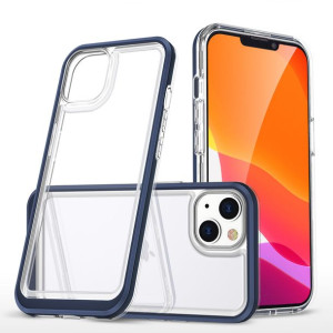 Clear 3in1 Etui Iphone 14 Plus Silikonowy Pokrowiec Z Ramką Niebieskie
