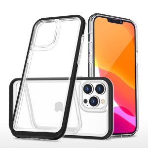 Clear 3in1 Etui Iphone 14 Pro Max Silikonowy Pokrowiec Z Ramką Czarne