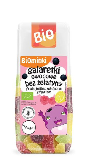 Galaretki owocowe bez żelatyny BIO 100 g Biominki