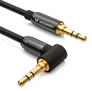 Wozinsky Kabel Aux Kątowy (męski-męski) Kabel Mini Jack 3 M Czarny
