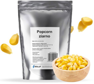 POPCORN KUKURYDZA do prażenia ziarno bez soli 1kg