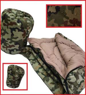 Śpiwór Moro Gruby Ciepły Kołdra 1,5kg 3w1 190x75 + Pokrowiec Pl Wojskowy