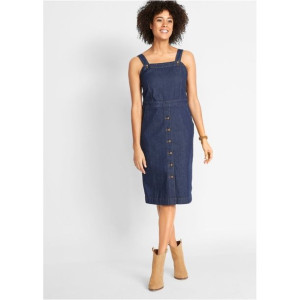 Bonprix Jeansowa Ołówkowa Casualowa Sukienka Guziki Midi 46-48 916842