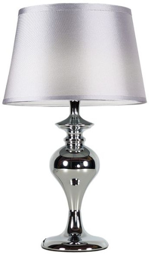 Prima Lampa Gabinetowa Chromowy 1x60w E27 Abżur Srebrny