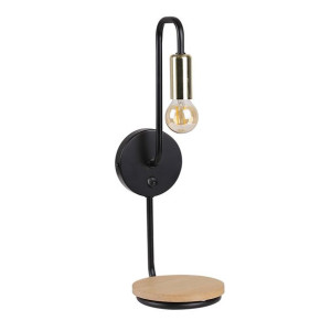 Bipi Lampa Kinkiet Czarno Złoty 1x40w E14 Z Włącznikiem
