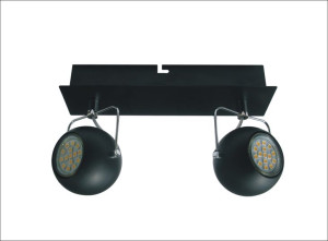 Tony Listwa 2x3w Led Gu10 Czarny Matowy