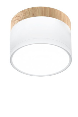 Tuba 9w Led 4000k Biały+drewniany Śr. 8,8 Cm