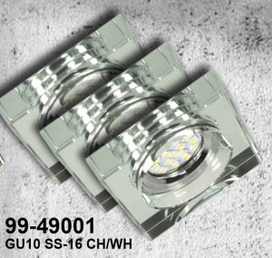 Zestaw Trzech Opraw Ss-16 Ch/wh 3x3w Gu10 Z Żarówką Led Chrom Opr. Strop.
