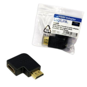 Hdmi Adapter, Am To Af In 90 Degree Flat Angled Logilink