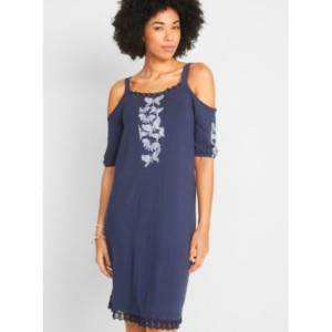 Bonprix Sukienka Nadruk Odkryte Ramiona Cold Shoulder Koronka 48-50 932987