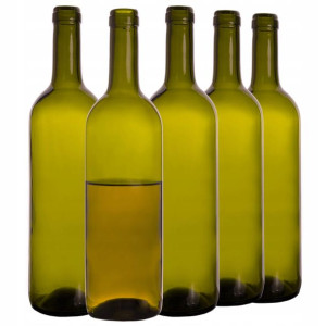 5x Butelki Na Wino 750 Ml Bordeaux Zielona 0,75 L