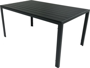 Stół ogrodowy metal prostokąt ALLEN 150x90x74 cm szara / czarny grafit