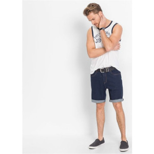 Bonprix Granatowe Jeansowe Spodenki Bermudy Ze Stretchem 56 952558