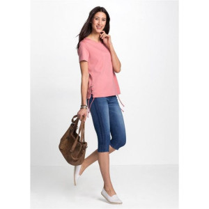 Bonprix Jeansowe Spodnie 3/4 Jeansy Rybaczki Ze Stretchem 42-44 934221