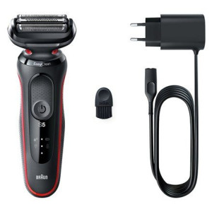Braun Shaver 51-r1000s Operating Time (max) 50 Min, Wet & Dry, Black/red