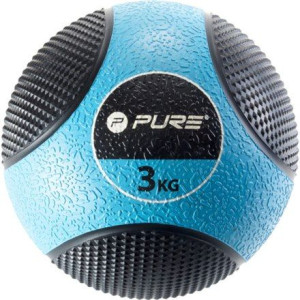 Pure2improve Medicine Ball, 3 Kg Black/blue, Rubber