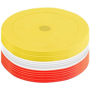 Pure2improve Rubber Training Markers Red/white/yellow