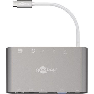 Goobay Usb-c All-in-1 Multiport Adapter 62113 Usb Type-c, 0.13 M, Silver