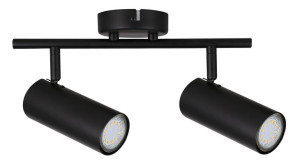 Colly Lampa Sufitowa Czarny 2x15w Gu10 Klosz Czarny