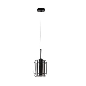 Jonera Lampa Wisząca Czarny 1x40w E27 Klosz Dymiony