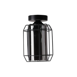 Jonera Lampa Sufitowa Czarny 1x40w E27 Klosz Dymiony