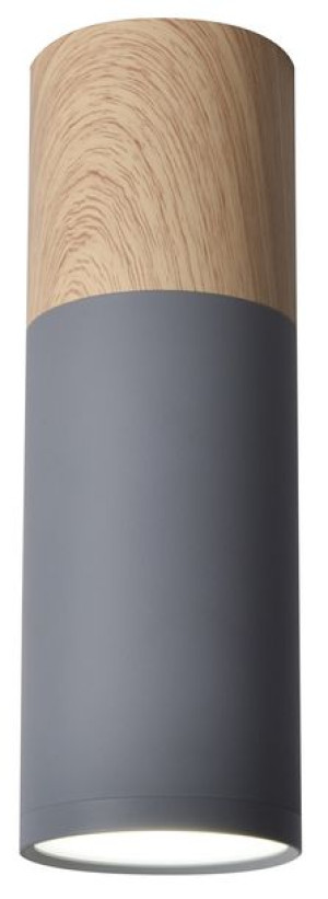 Tuba Lampa Sufitowa 1x15w Gu10 6,8/20 Szary+drewno