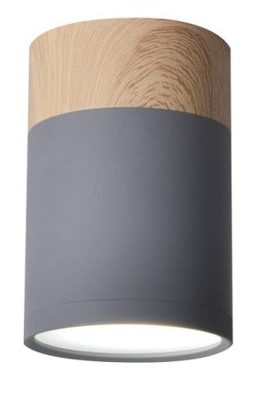 Tuba Lampa Sufitowa 1x15w Gu10 6,8/10 Szary+drewno