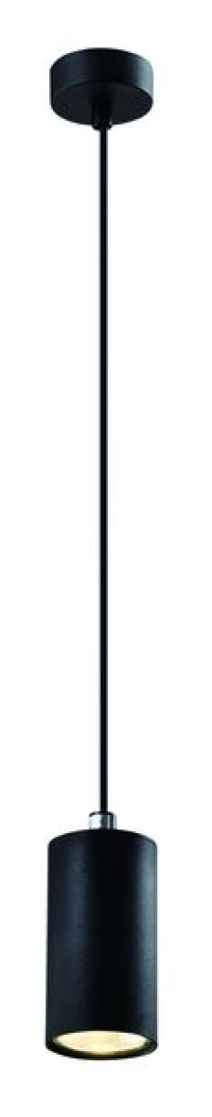 Tubo Lampa Wisząca Czarny 1x25w Gu10 Klosz 10cm Czarny