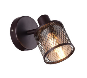Canabera Lampa Kinkiet Kawowe Złoto 1x40w E14 Klosz Bursztynowy