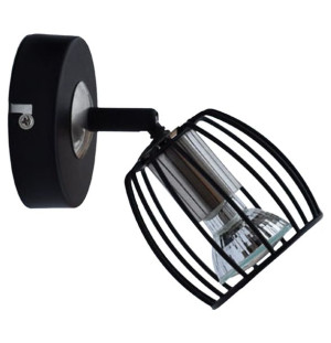 Zonk Kinkiet 1x3w Led Gu10 Czarny Matowy + Satyna Nikiel