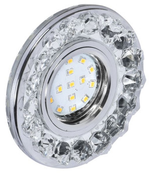 Sk-94 Ch/tr Gu10 35w+led Smd 3w 230v Chrom Opr. Strop. Stała Kryształki Bez