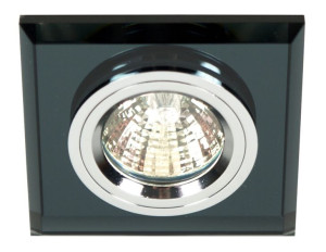 Ss-13 Ch/bk Mr16 Chrom Opr. Strop. Stała Kwadratowa Szkło Czarne