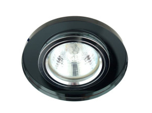 Ss-15 Ch/bk Mr16 Chrom Opr. Strop. Stała Okrągła Szkło Czarne