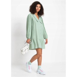 Bonprix Krótka Sukienka W Kratę Z Kołnierzykiem Oversize Mini Vintage 46-48