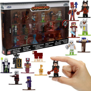 Minecraft Dungeons Zestaw 18 metalowych figurek Nano Metalfigs