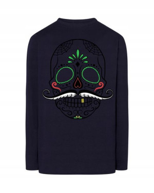 Longsleeve kolorowy fajny nadruk CZASZKA r.3XL