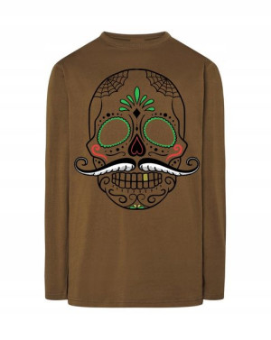 Longsleeve kolorowy fajny nadruk CZASZKA r.XXL