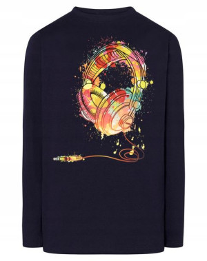 Longsleeve kolorowy nadruk muzyka SŁUCHAWKI r.L