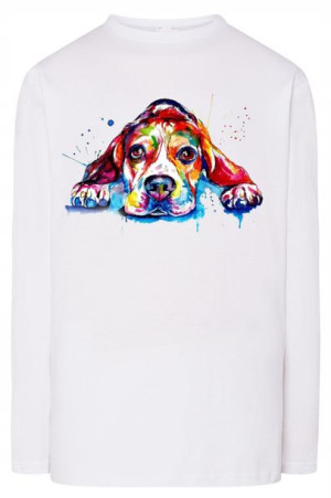 Longsleeve kolorowy nadruk pies Beagle r.4XL