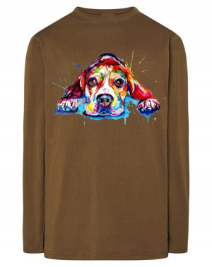 Longsleeve kolorowy nadruk pies Beagle r.XL