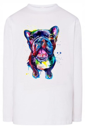 Longsleeve kolorowy nadruk pies Bulldog r.L