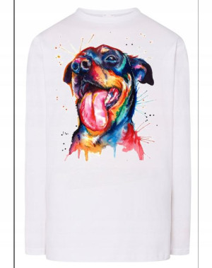 Longsleeve kolorowy nadruk pies Rottweiler r.L