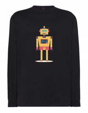 Longsleeve kolorowy nadruk robot Hello r.M