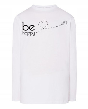 Longsleeve męski fajny nadruk Be Happy r.4XL