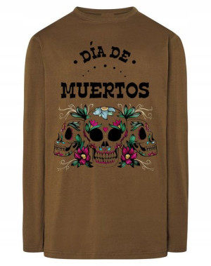 Longsleeve męski fajny nadruk CZASZKI r.L