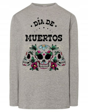 Longsleeve męski fajny nadruk CZASZKI r.M
