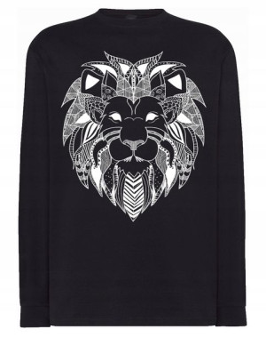 Longsleeve męski fajny nadruk głowa LEW r.5XL
